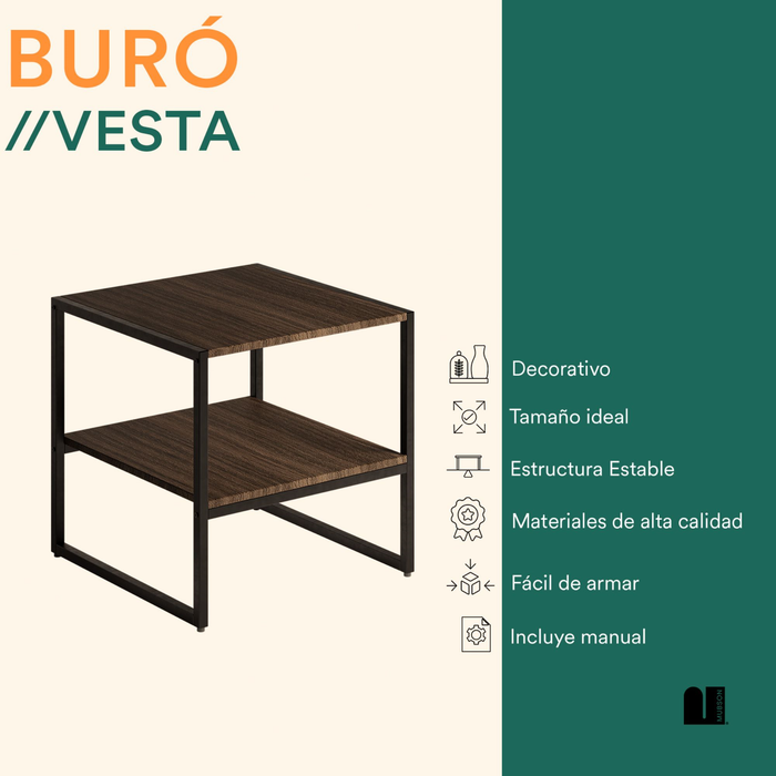 Mubson Buro para Recamara o Sala. Mesa de Noche Vesta