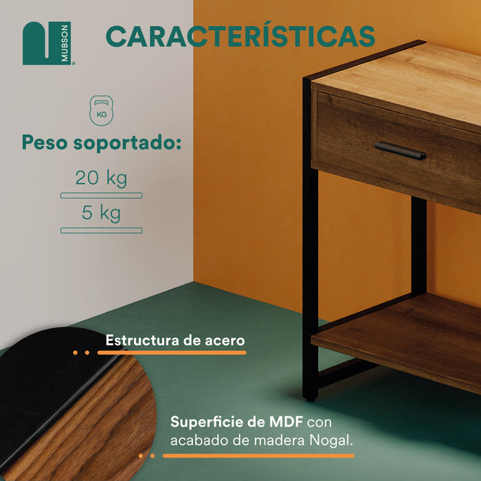 Mubson Buró para Sala o Recámara con cajón Naha