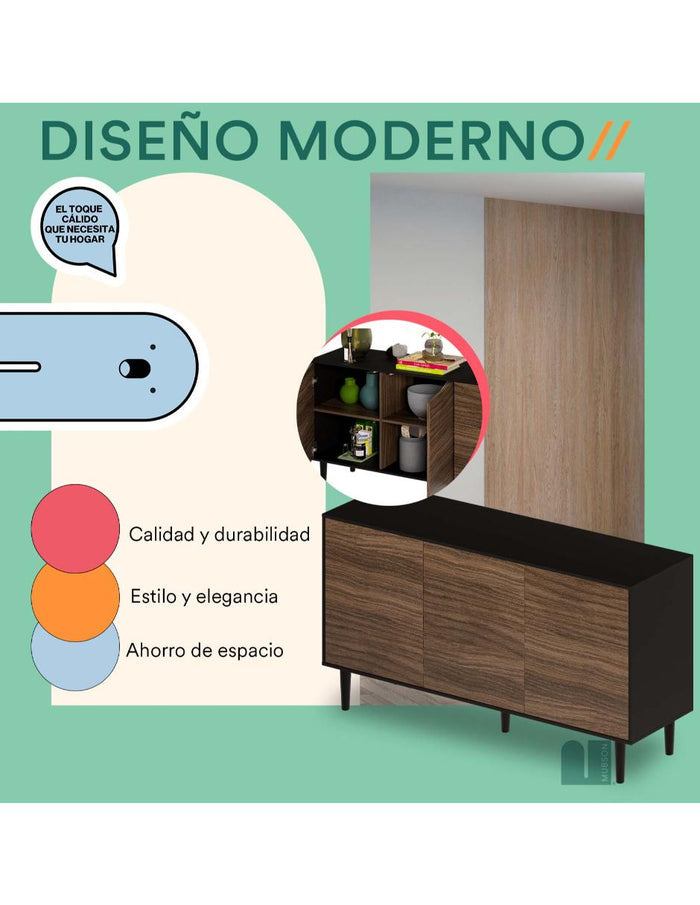 Mubson Credenza bufetera con puertas Gleza