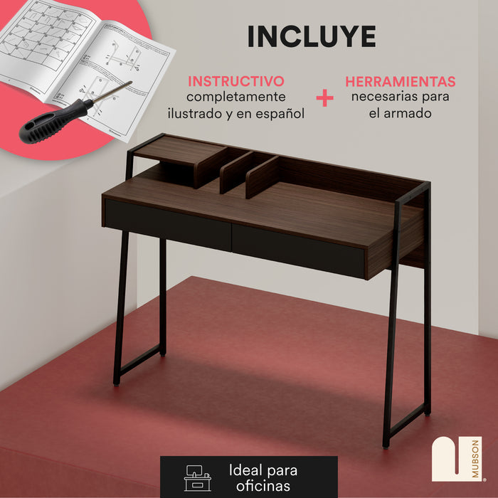 Mubson Escritorio para Laptop con Cajon Doble Maliketh
