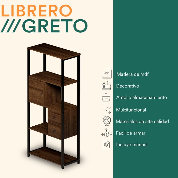 MUBSON Estante Organizador de 4 Repisas con Cajones Greto