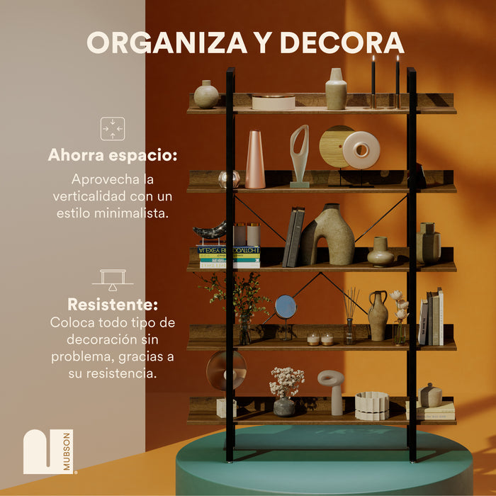 Mubson Librero con 5 Repisas Minimalista. Estante Palermo