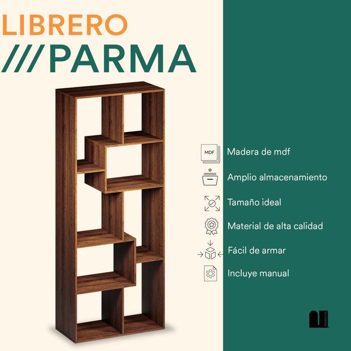 Mubson Librero con 8 Repisas. Estanteria para Sala Parma