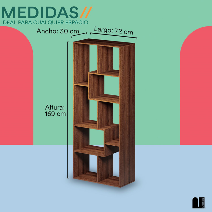 Mubson Librero con 8 Repisas. Estanteria para Sala Parma