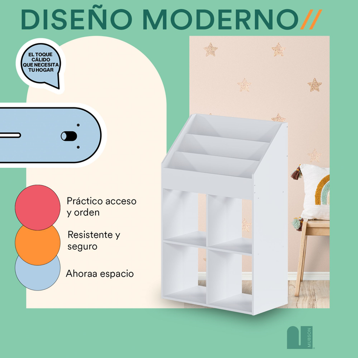 Mubson Librero Infantil Estilo Montessori. Juguetero Nabi