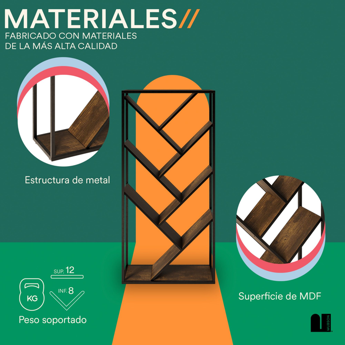 Mubson Librero Vertical con 7 Repisas. Estanteria Arat