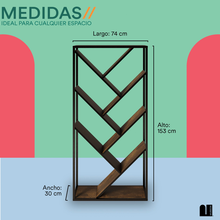 Mubson Librero Vertical con 7 Repisas. Estanteria Arat