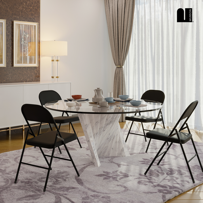 Mubson Set de 4 Sillas Plegable de Metal Multiusos Reven