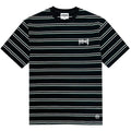No Hours Time Code Black/Green/White Striped S/s Shirt