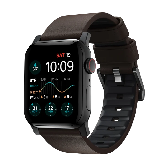 Nomad Active Band Pro Leather Band for Apple Watch 49mm / 46mm / 45mm - Rustic Brown #color_rustic-brown