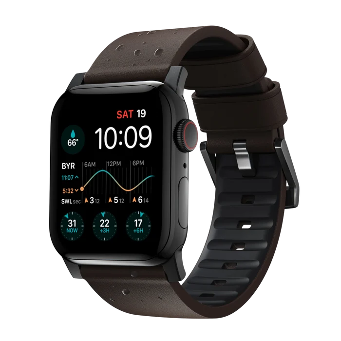 Nomad Active Band Pro Leather Band for Apple Watch 49mm / 46mm / 45mm - Rustic Brown #color_rustic-brown
