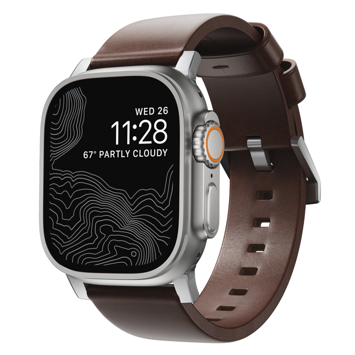 Nomad Modern Band for Apple Watch 49mm / 46mm / 45mm (Brown / Horween Leather)