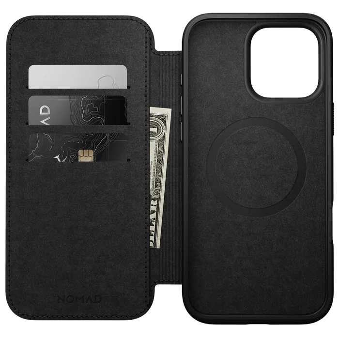 Nomad Modern Leather Folio Case for iPhone 16 Pro Max (Nomad Leather)