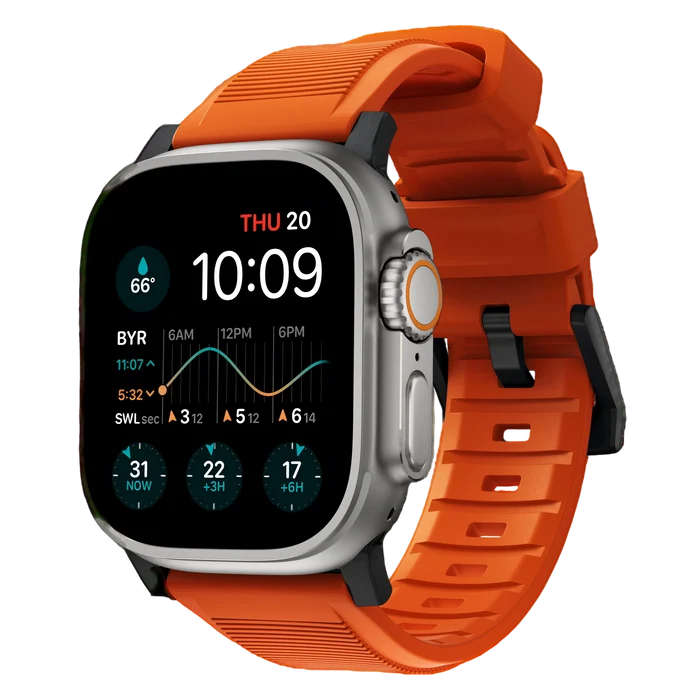 Nomad Rugged Band for Apple Watch Ultra 49mm - Ultra Orange #color_ultra-orange