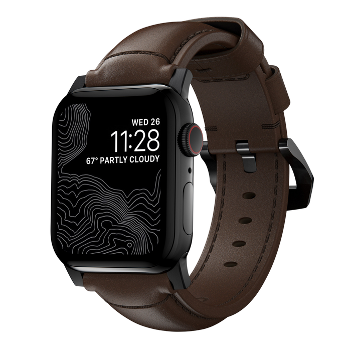 Nomad Traditional Leather Band for Apple Watch 49mm / 46mm / 45mm - Black Hardware #hardware_black-hardware