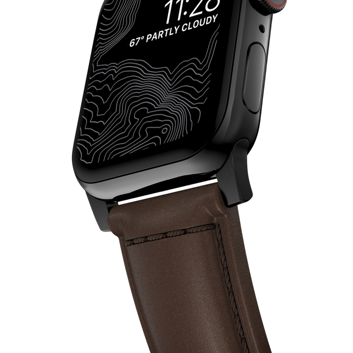 Nomad Traditional Leather Band for Apple Watch 49mm / 46mm / 45mm - Black Hardware #hardware_black-hardware