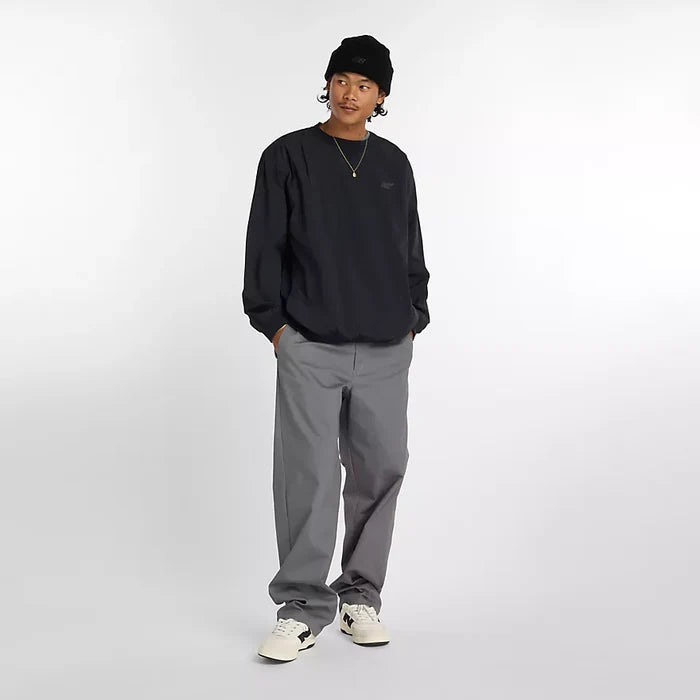 New Balance Numeric Black Woven Crewneck Sweatshirt