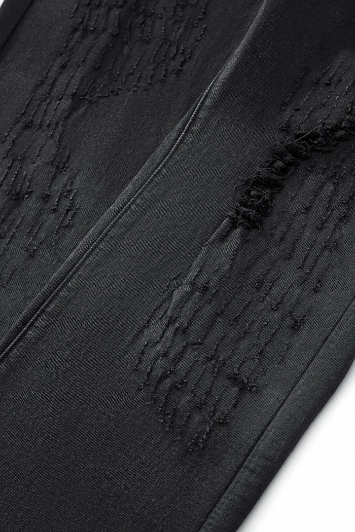 Obsidian Distressed Denim Pant BLACK