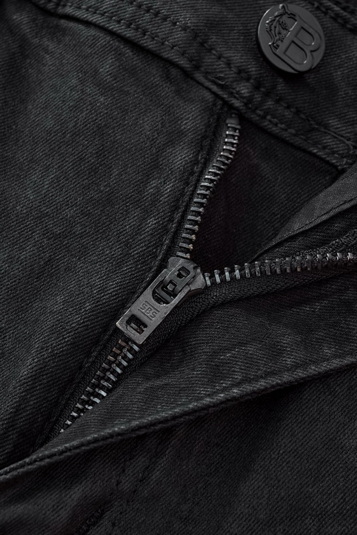 Obsidian Distressed Denim Pant BLACK