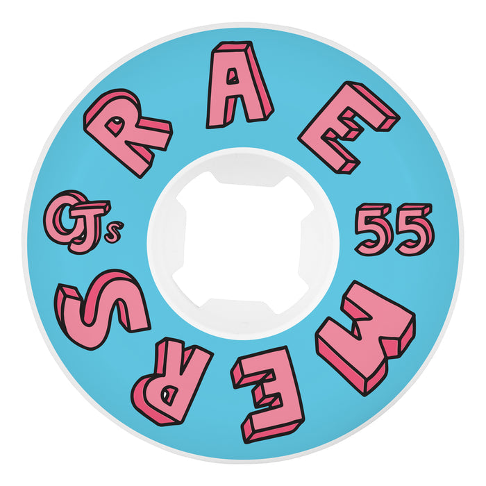 OJ Raemers Foundation Hardline 99a 55mm White Skateboard Wheels