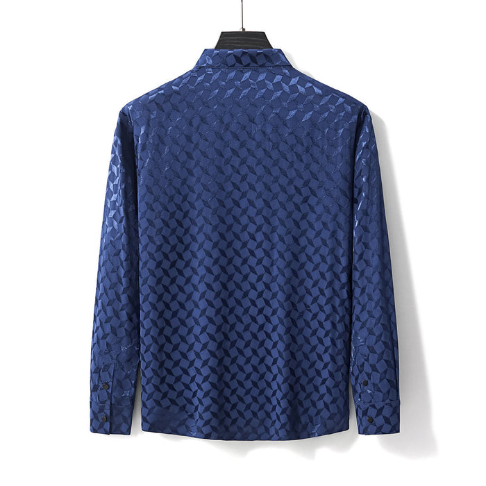 Optic Tessellation Stitchless LS Shirt NAVY
