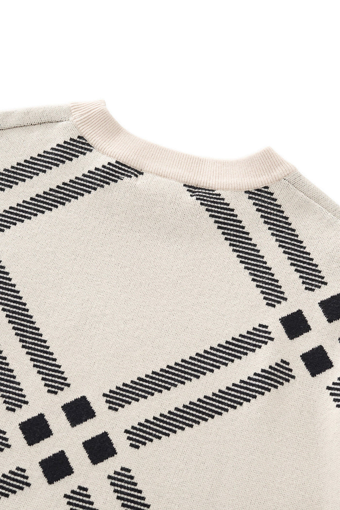 Paramount Lattice Knit LS IVORY