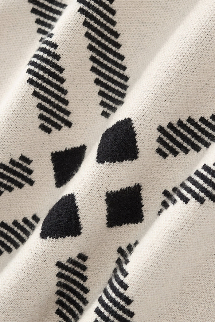 Paramount Lattice Knit LS IVORY