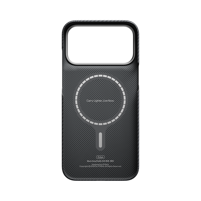 PITAKA Classic Edge Case 600D Black/Grey Twill - back view