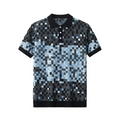 Pixel Fade Knit Polo BLACK