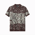Pixel Fade Knit Polo KHAKI