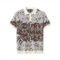 Pixel Fade Knit Polo WHITE