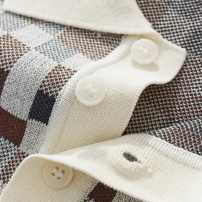 Pixel Fade Knit Polo WHITE