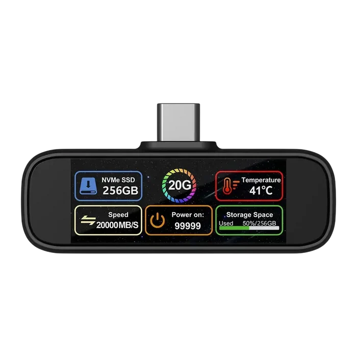 Powerology VaultX 256GB Mini Portable SSD Drive - Black