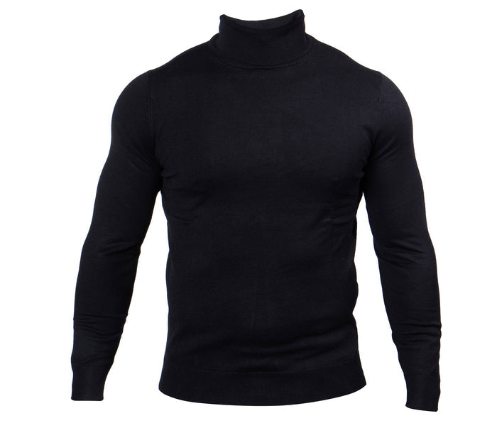 Prestige Men's Black Classic Mockneck Sweater