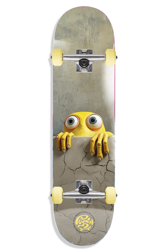 Push Peek Over First Push Yellow 7.0" Complete Skateboard