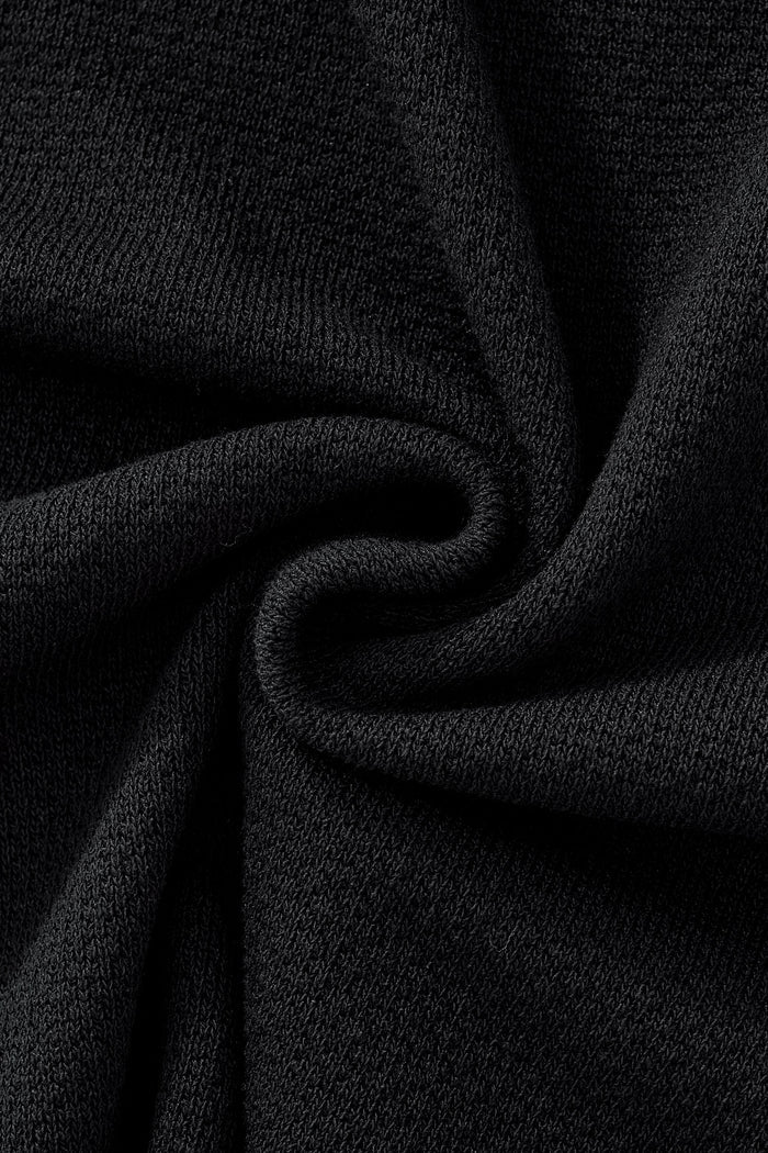 Retro Stripe Zip Knit Polo BLACK/KHAKI