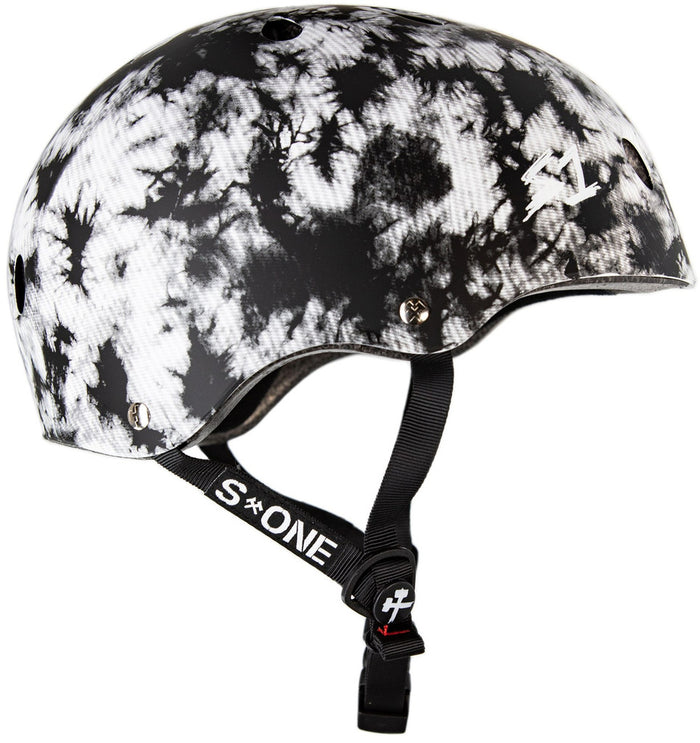 S1 Lifer Black White Tie Dye Matte Helmet