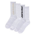 Santa Cruz Solid Strip Crew 2 Pack Size 9-11 White Multi Socks