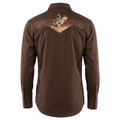 Scully Men’s Brown Embroidered Rodeo Bronco Western Shirt