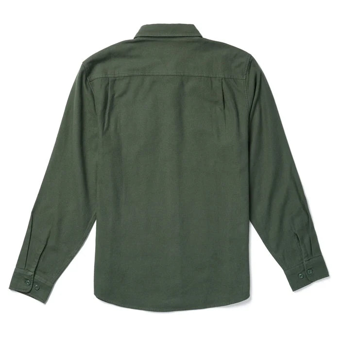 Seager Calico Solid Dark Moss Flannel L/s Shirt