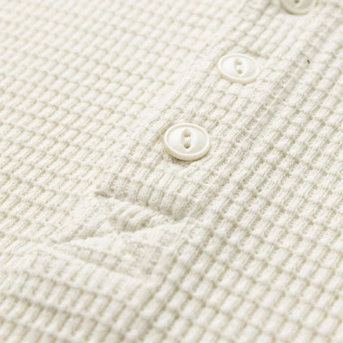 Seager Sawpit Vintage White Henley L/s Thermal Shirt