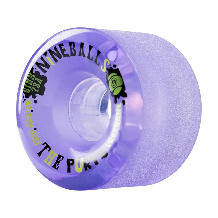 Sector Nine 61 mm 78a Nine Ball Clear Purple Cruiser Skateboard Wheels