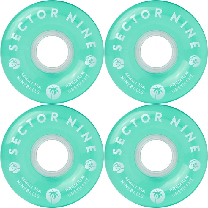 Sector Nine 64 Mm 78a Nine Ball Teal Cruiser Skateboard Wheels