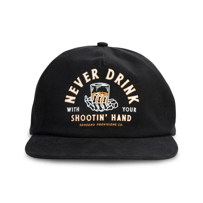 Sendero Shootin' Hand Black Snapback Hat