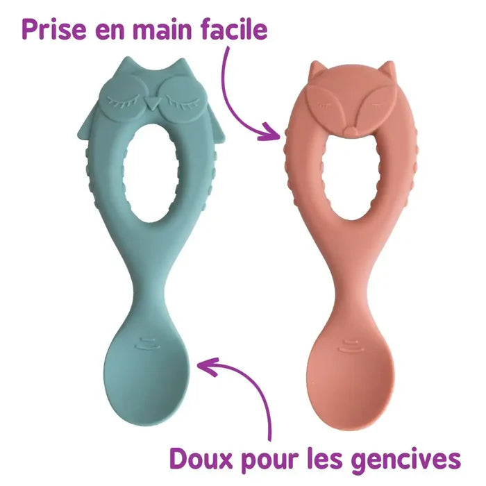 Set de Cuillères Bébé en Silicone