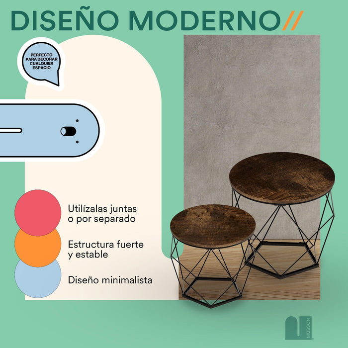 Set de Mesas de Centro para Sala.  2 Mesas de Centro Inma