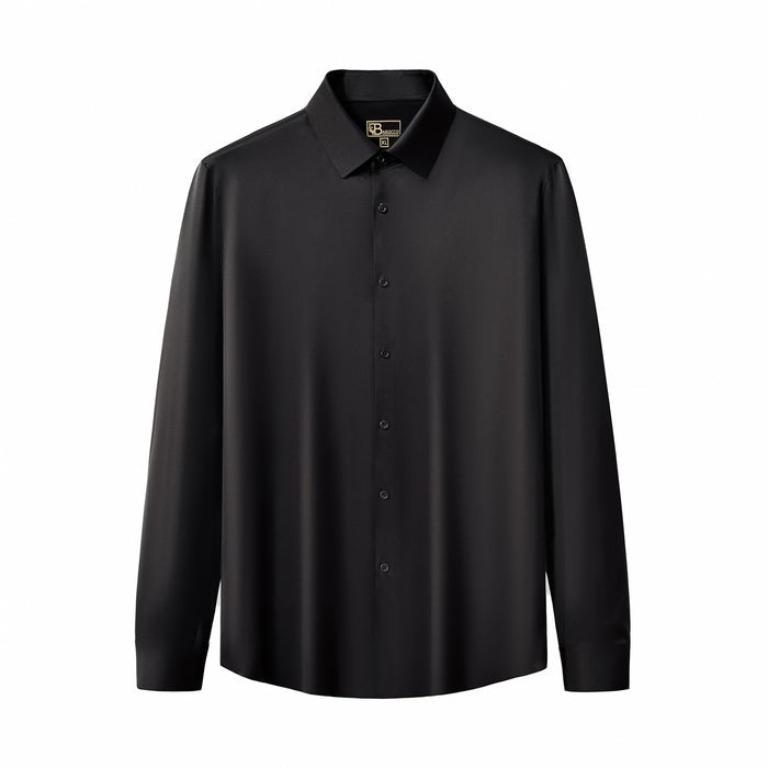 SIGNATURE SATIN STITCHLESS LS Shirt BLACK