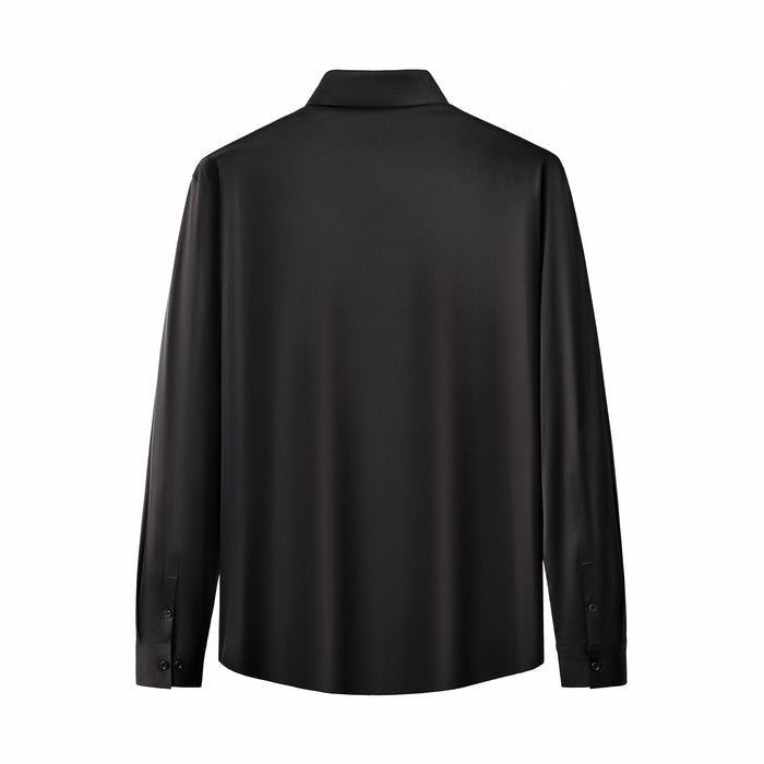 SIGNATURE SATIN STITCHLESS LS Shirt BLACK