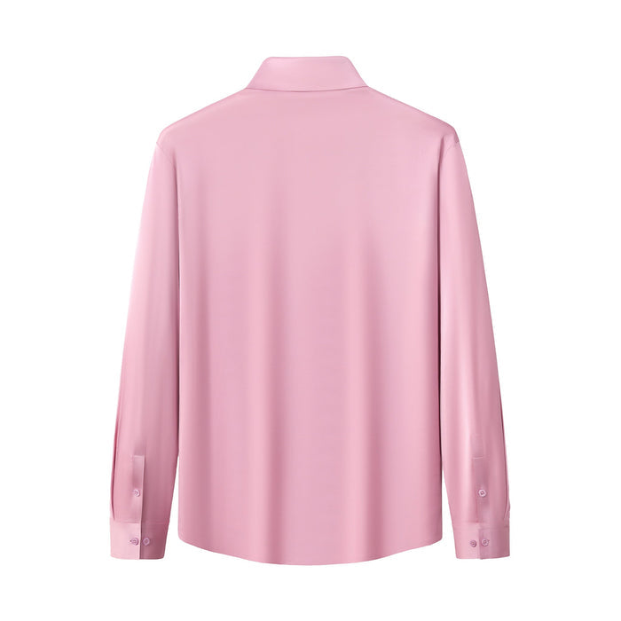 SIGNATURE SATIN STITCHLESS LS Shirt DUSTY PINK