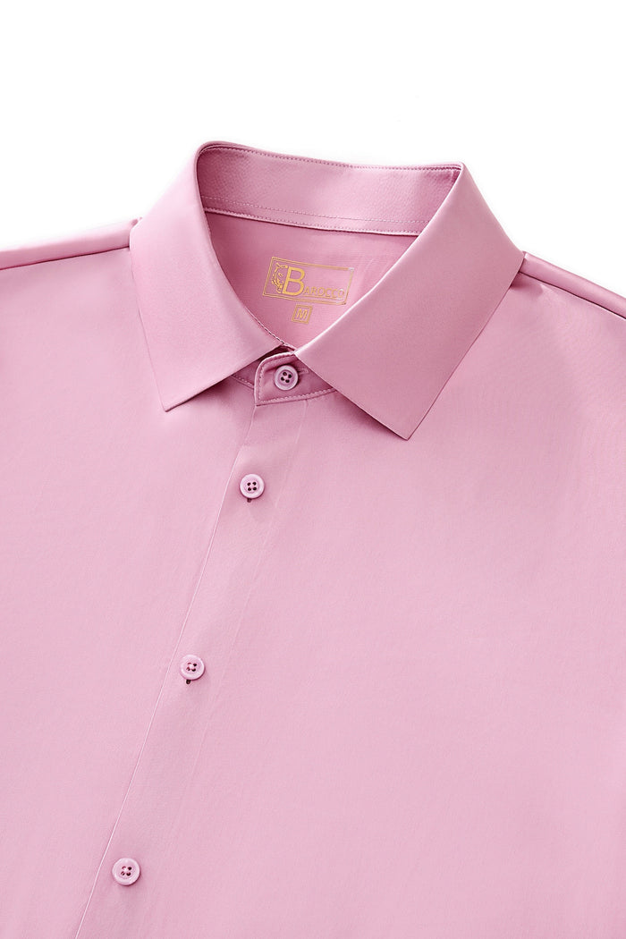 SIGNATURE SATIN STITCHLESS LS Shirt DUSTY PINK